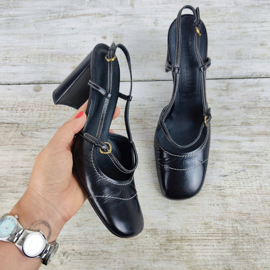 décolleté Miu Miu vintage pelle nera