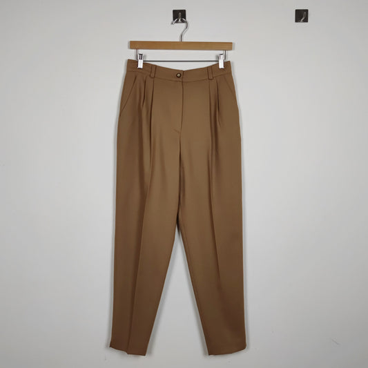 pantaloni a vita alta cammello