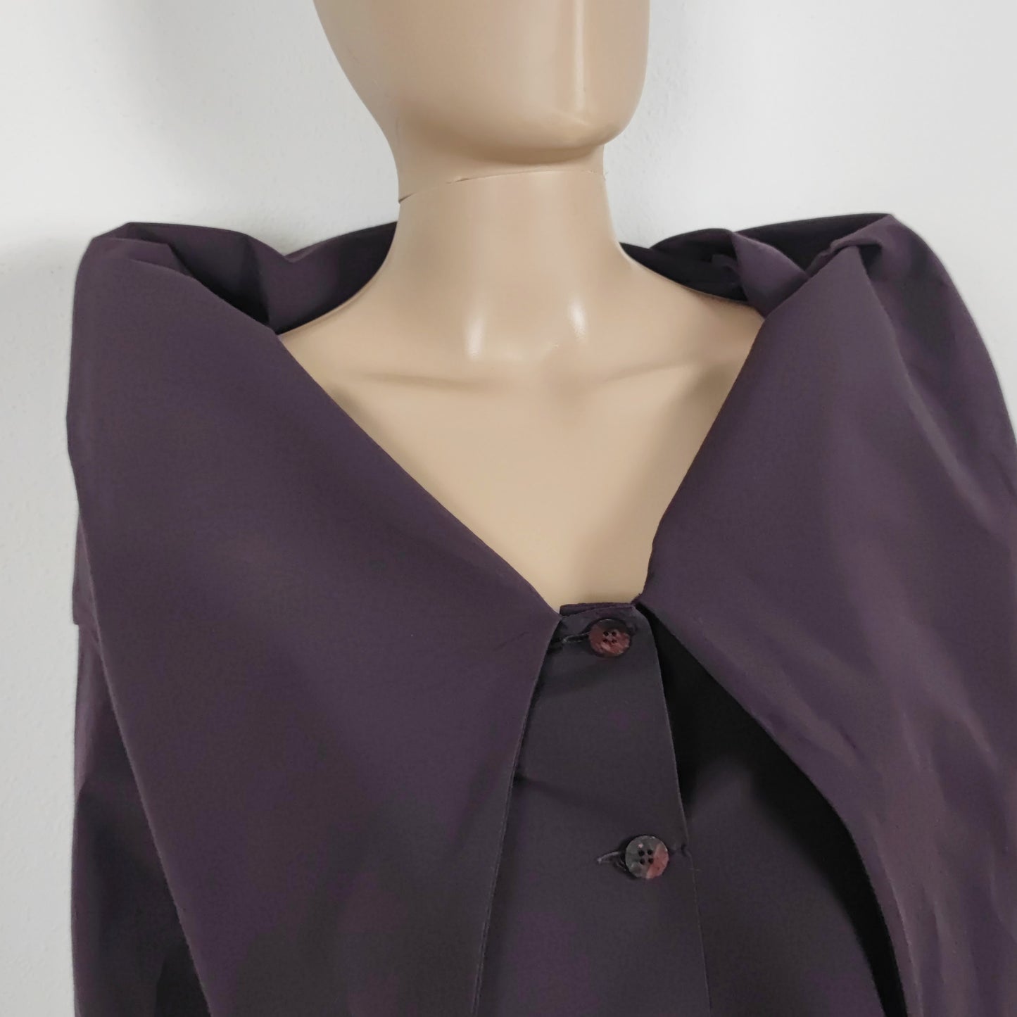 camicia Romeo Gigli viola con maxi collo