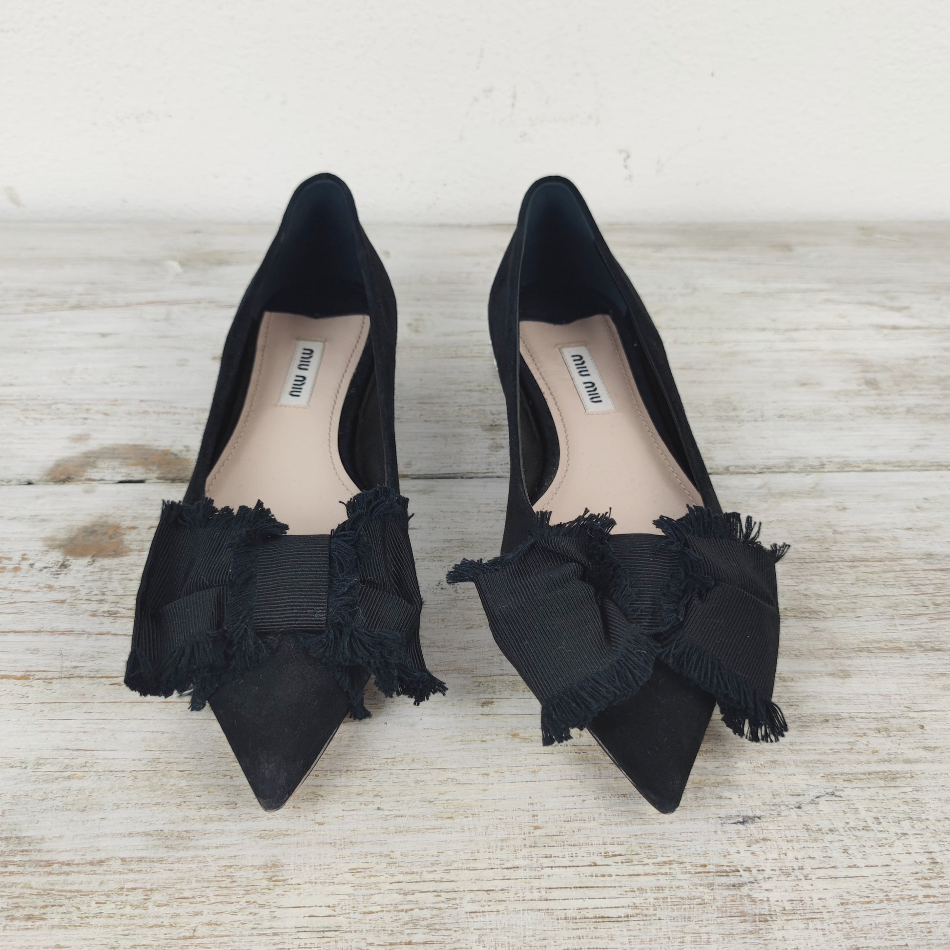 Scarpe Tacchi Miu Miu Tacchi Ballerine Miu Miu Con Fiocco E Tacco