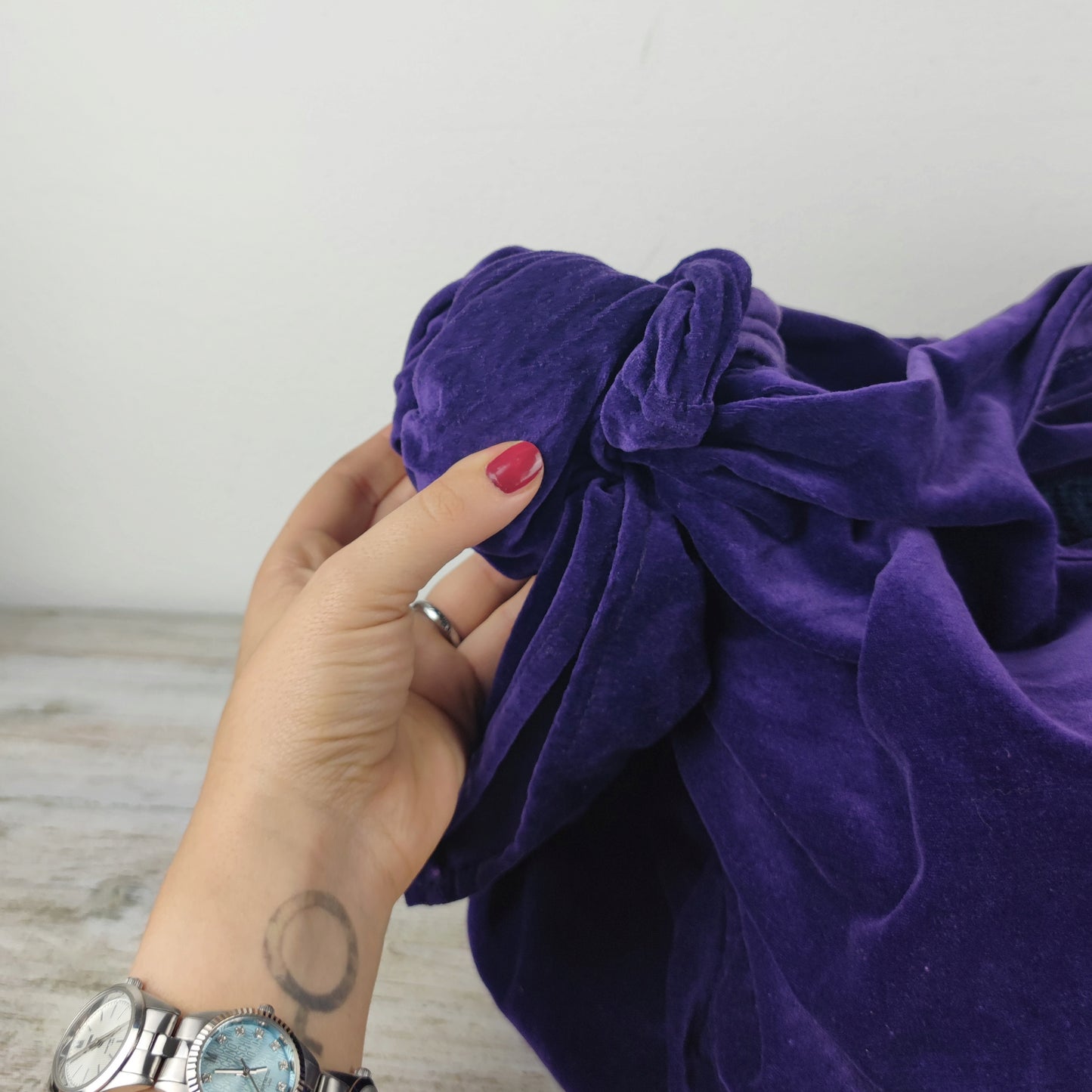 Borsa Comme des Garçons in velluto viola