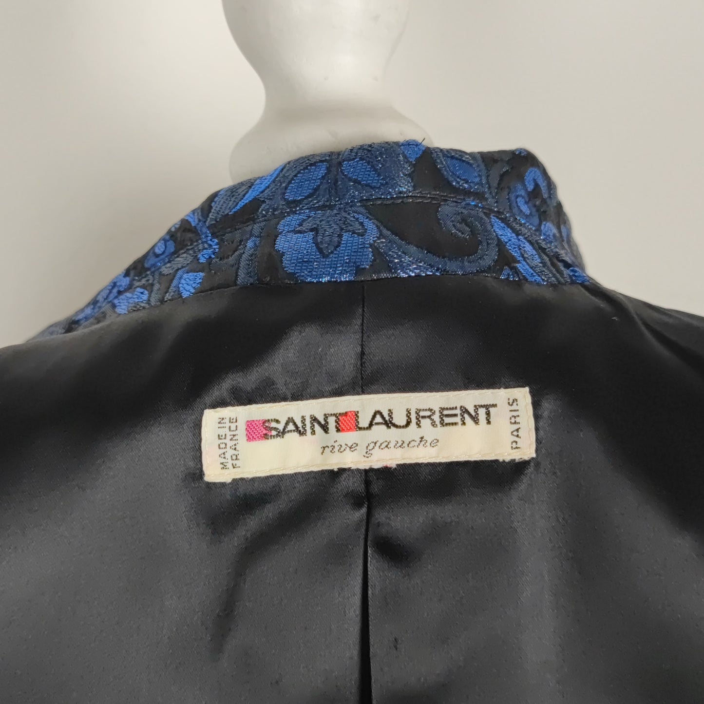 Giacca corta Saint Laurent lame' blu