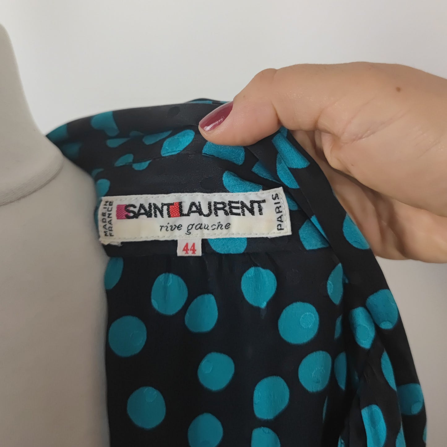 Abito Saint Laurent rive gauche in seta a pois