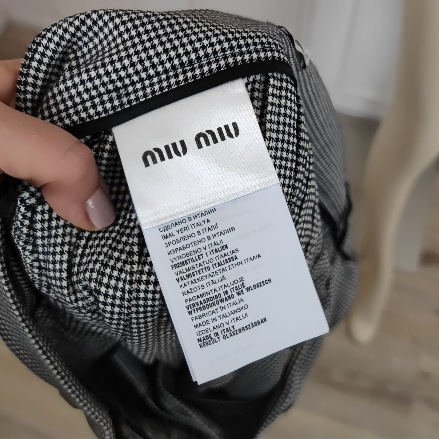 Minigonna Miu Miu Pied de Poule 2014