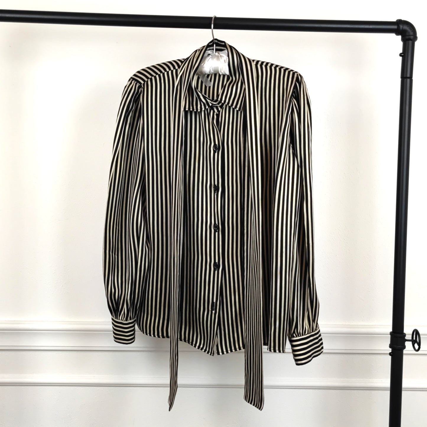 camicia Saint Laurent righe bianche e nere