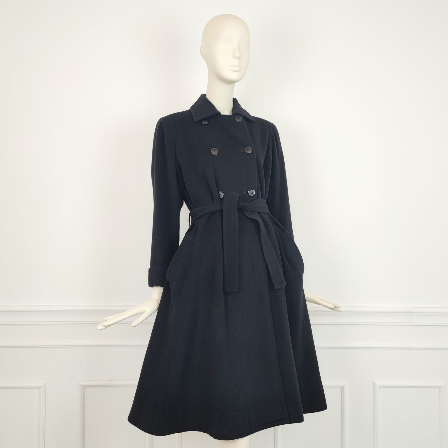 Cappotto nero Yves Saint Laurent rive Gauche