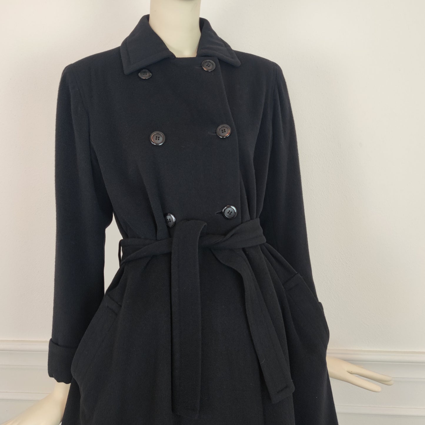 Cappotto nero Yves Saint Laurent rive Gauche