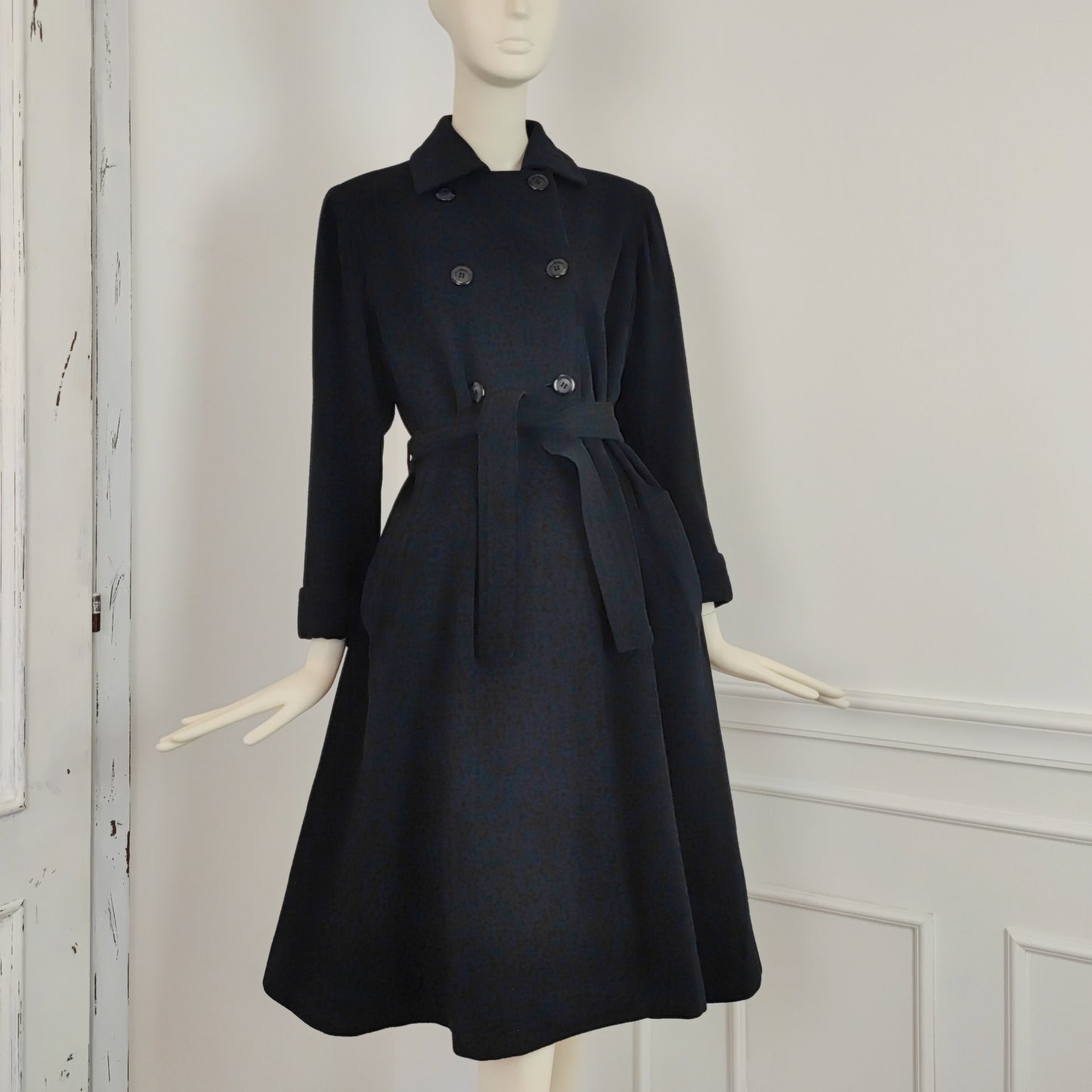 Cappotto nero Yves Saint Laurent rive Gauche