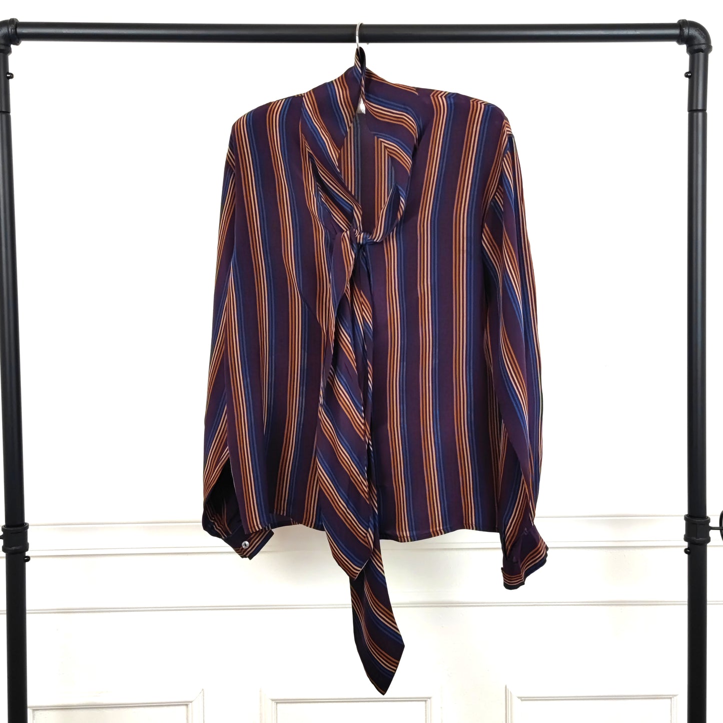 Camicia in seta Yves Sain Laurent righe viola