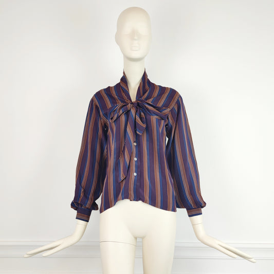 Camicia in seta Yves Sain Laurent righe viola