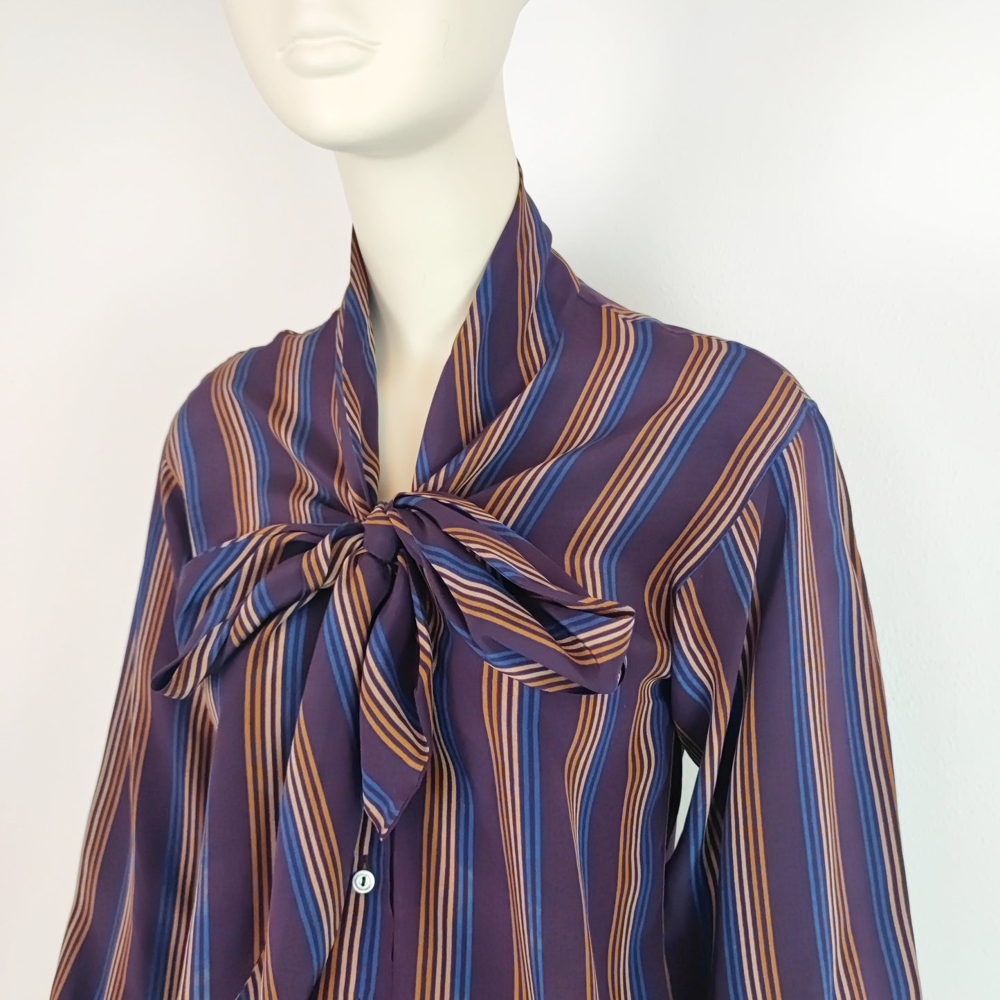 Camicia in seta Yves Sain Laurent righe viola