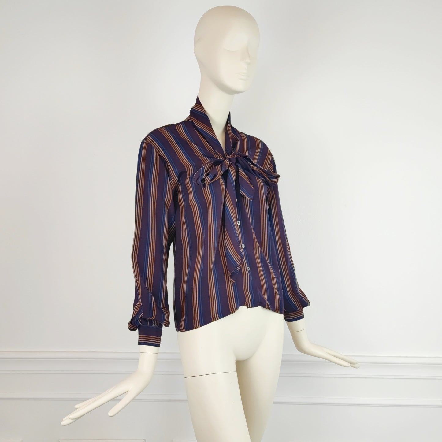 Camicia in seta Yves Sain Laurent righe viola