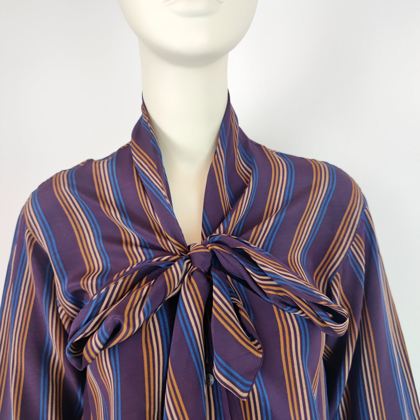 Camicia in seta Yves Sain Laurent righe viola