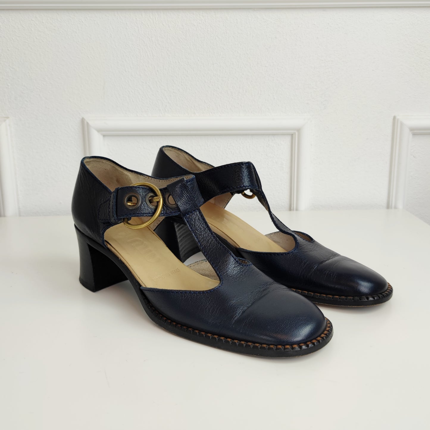 scarpe Miu Miu anni '90 pelle blu