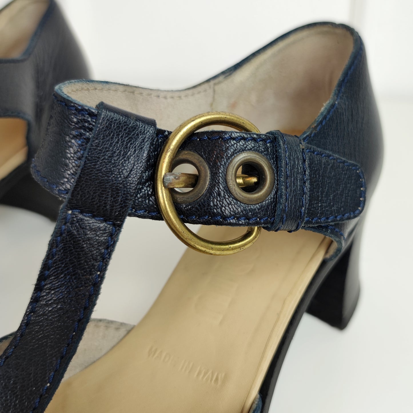 scarpe Miu Miu anni '90 pelle blu