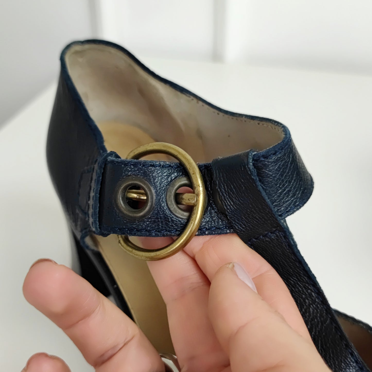 scarpe Miu Miu anni '90 pelle blu