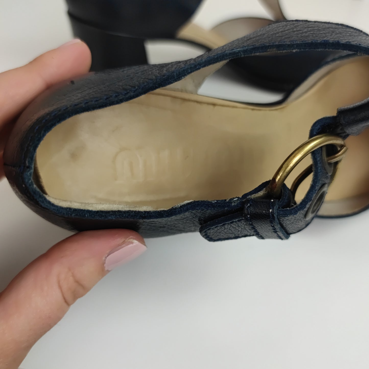 scarpe Miu Miu anni '90 pelle blu