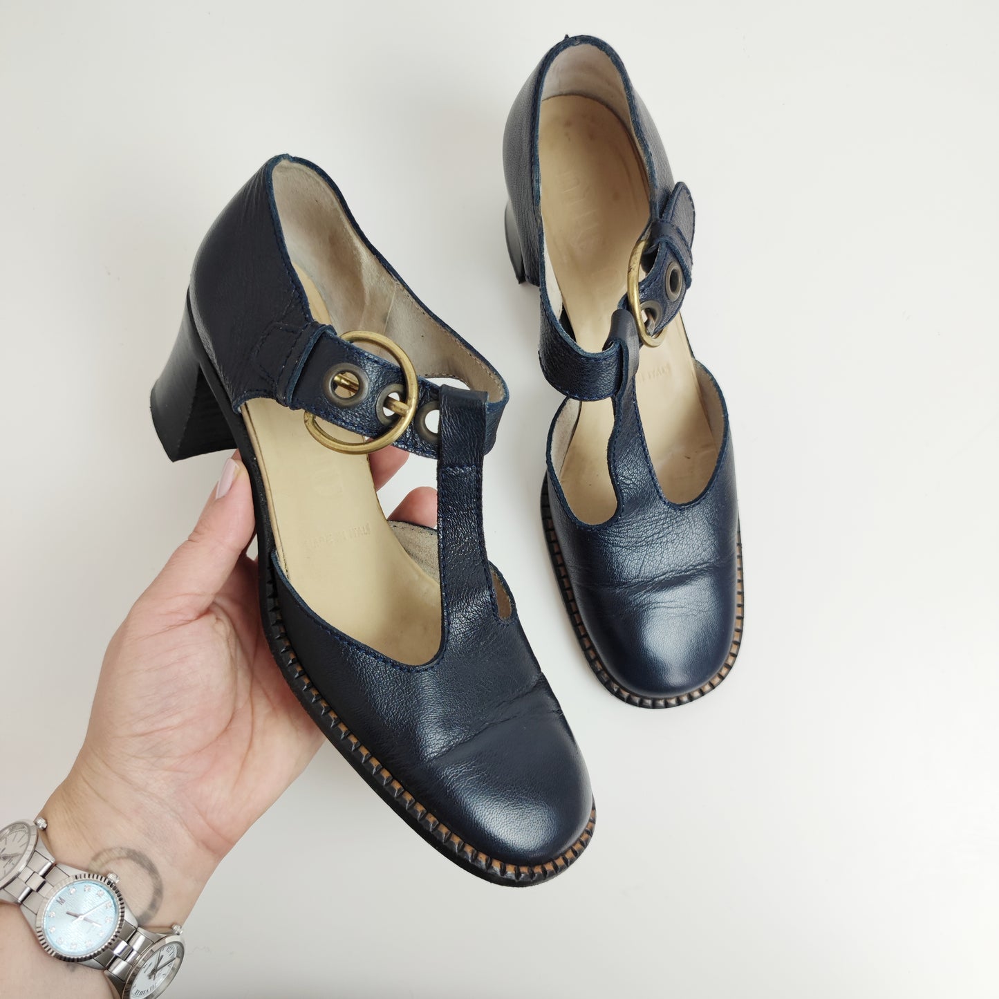 scarpe Miu Miu anni '90 pelle blu