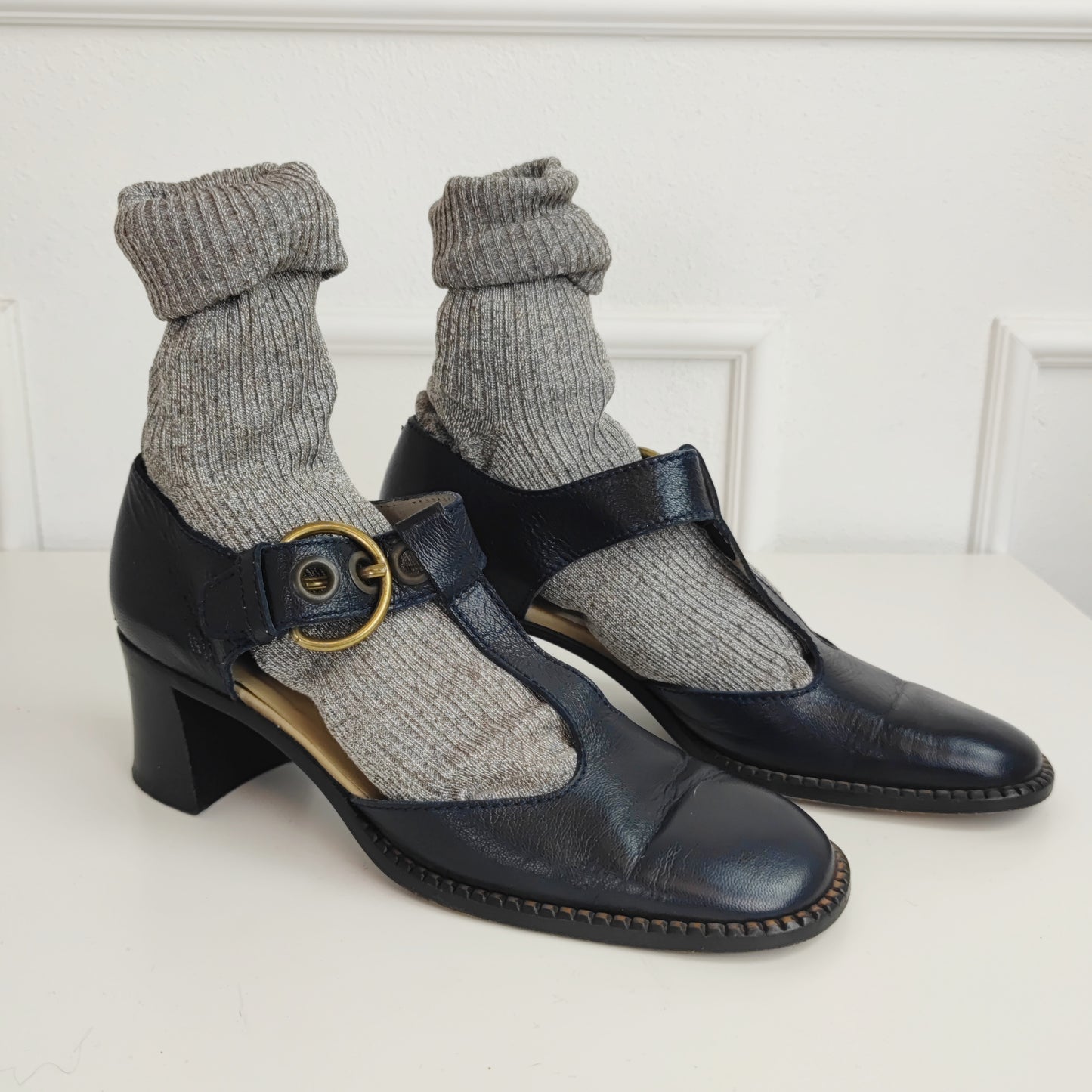 scarpe Miu Miu anni '90 pelle blu