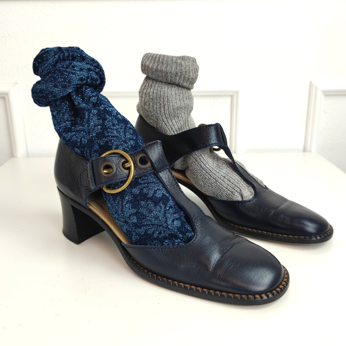 scarpe Miu Miu anni '90 pelle blu