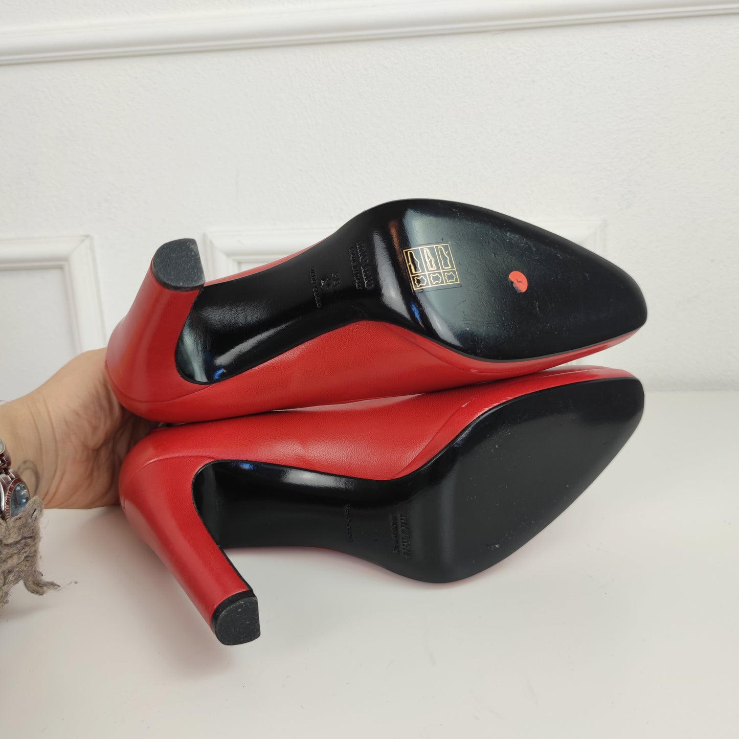 scarpe Miu Miu anni '90 pelle rossa