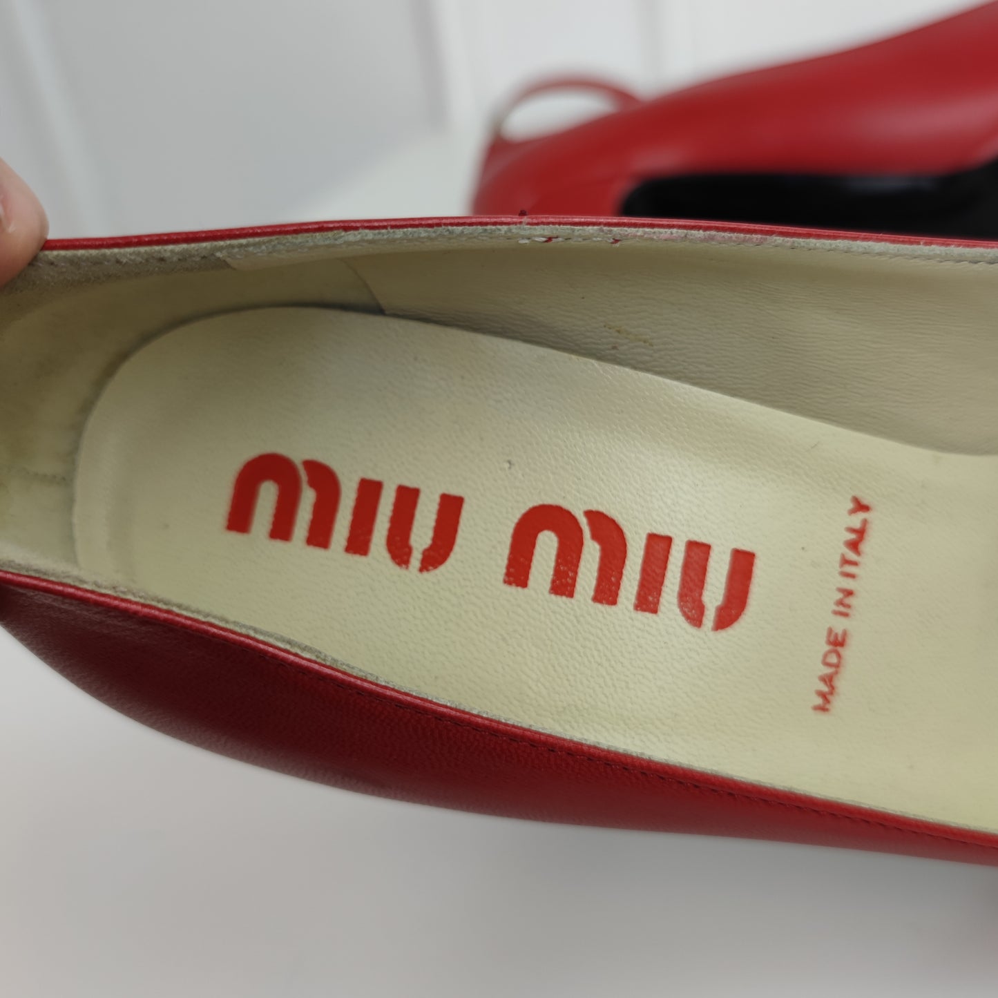 scarpe Miu Miu anni '90 pelle rossa