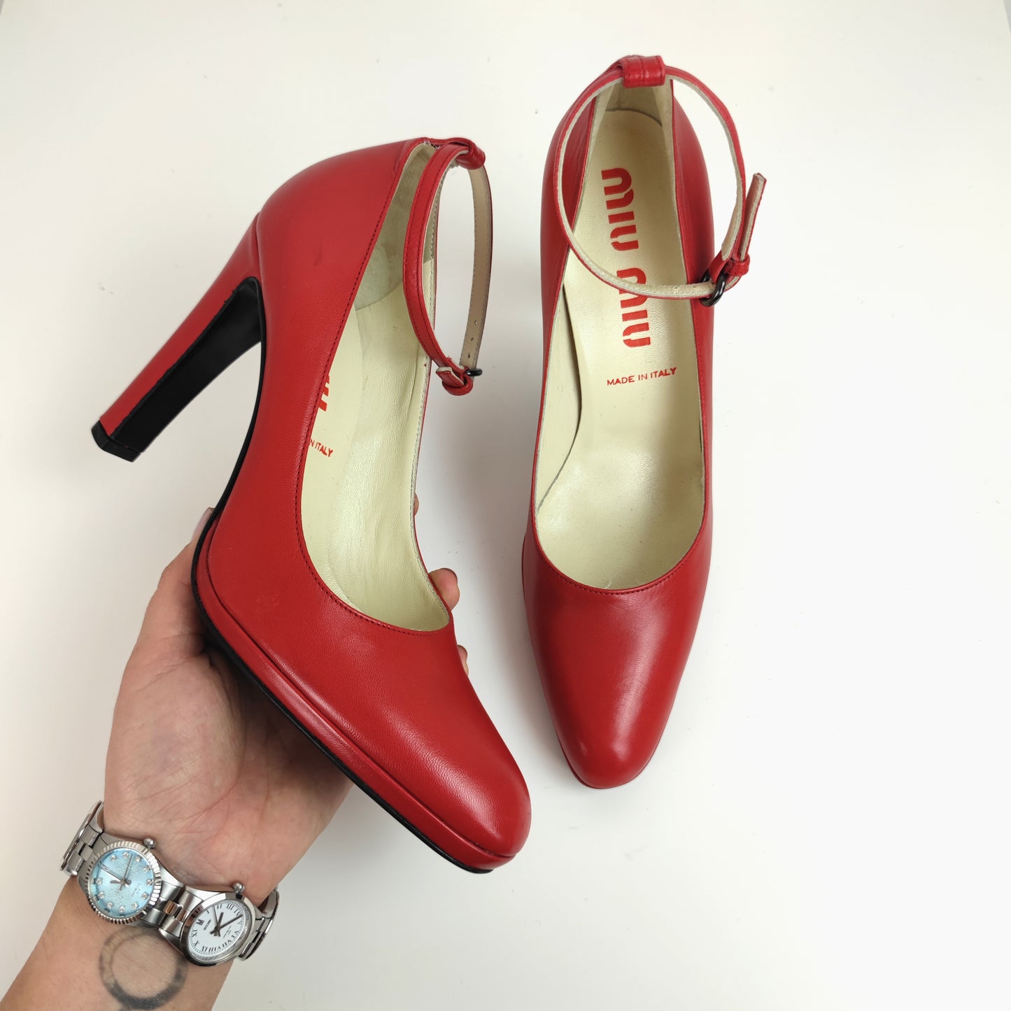 scarpe Miu Miu anni '90 pelle rossa