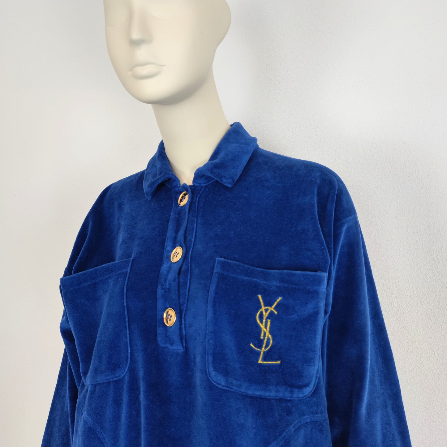 Felpa Yves Saint Laurent ciniglia blu