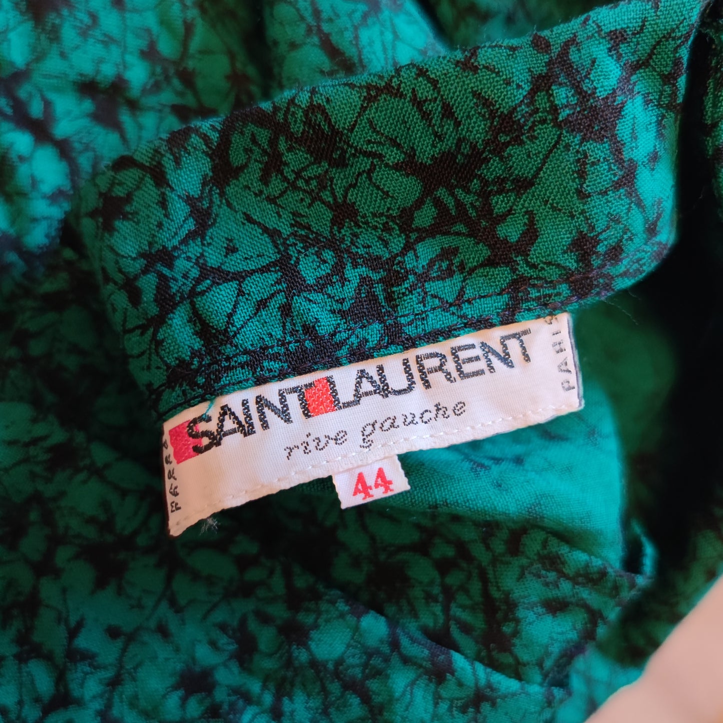 Abito vintage Saint Laurent rive gauche verde e nero