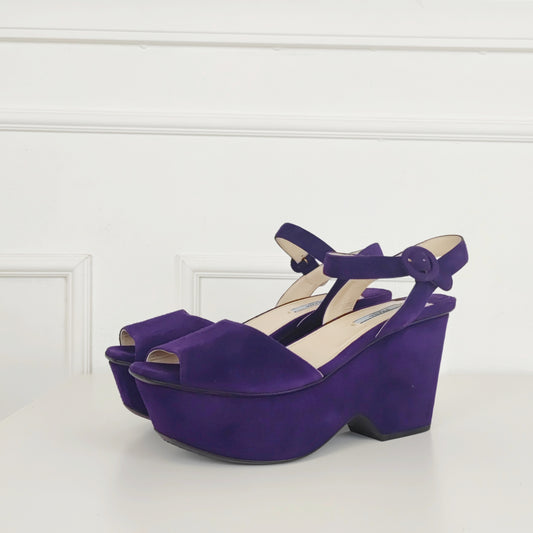 Sandali Prada suede viola