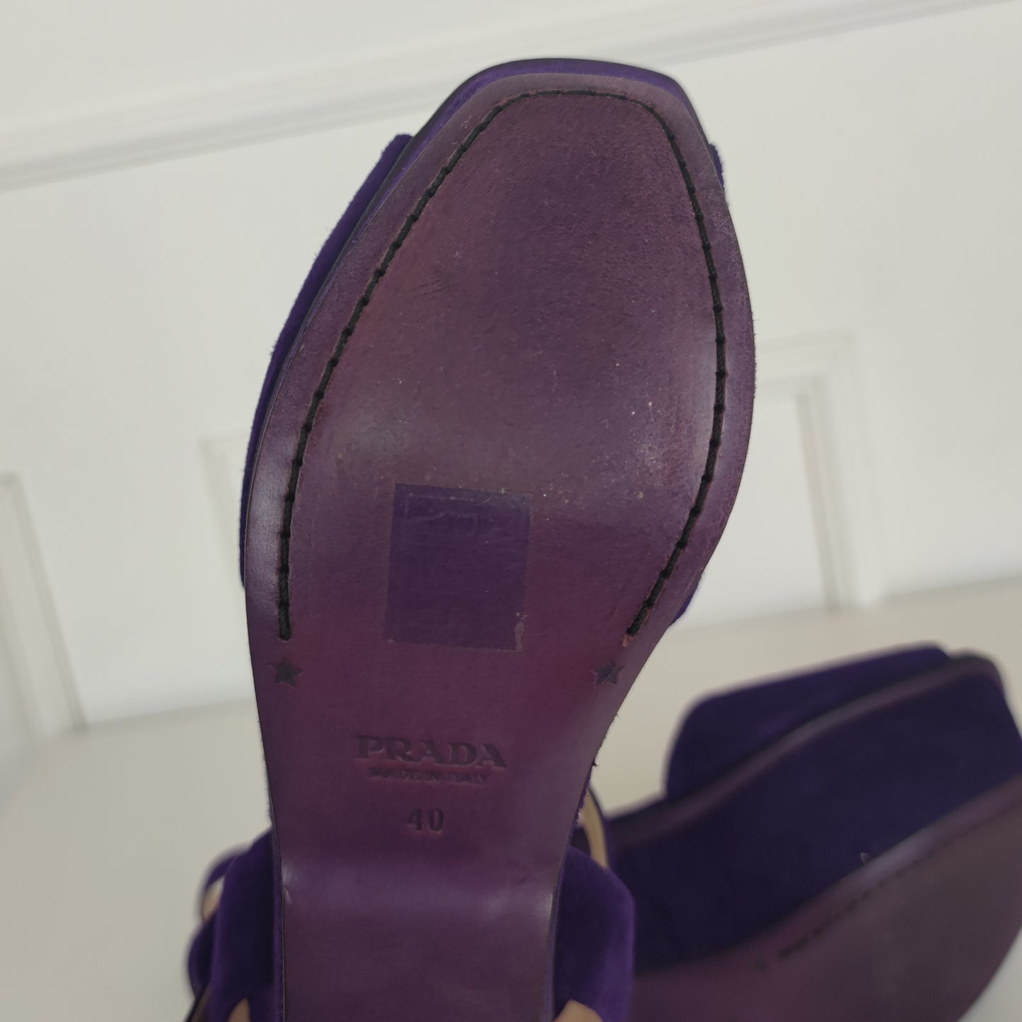 Sandali Prada suede viola