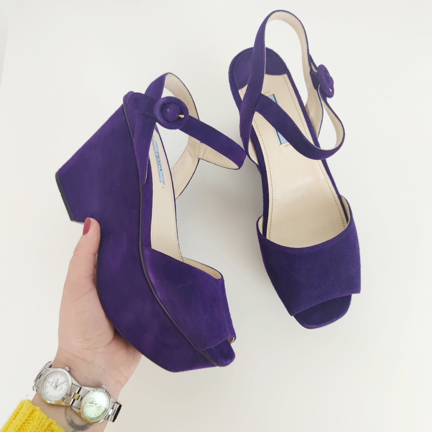 Sandali Prada suede viola